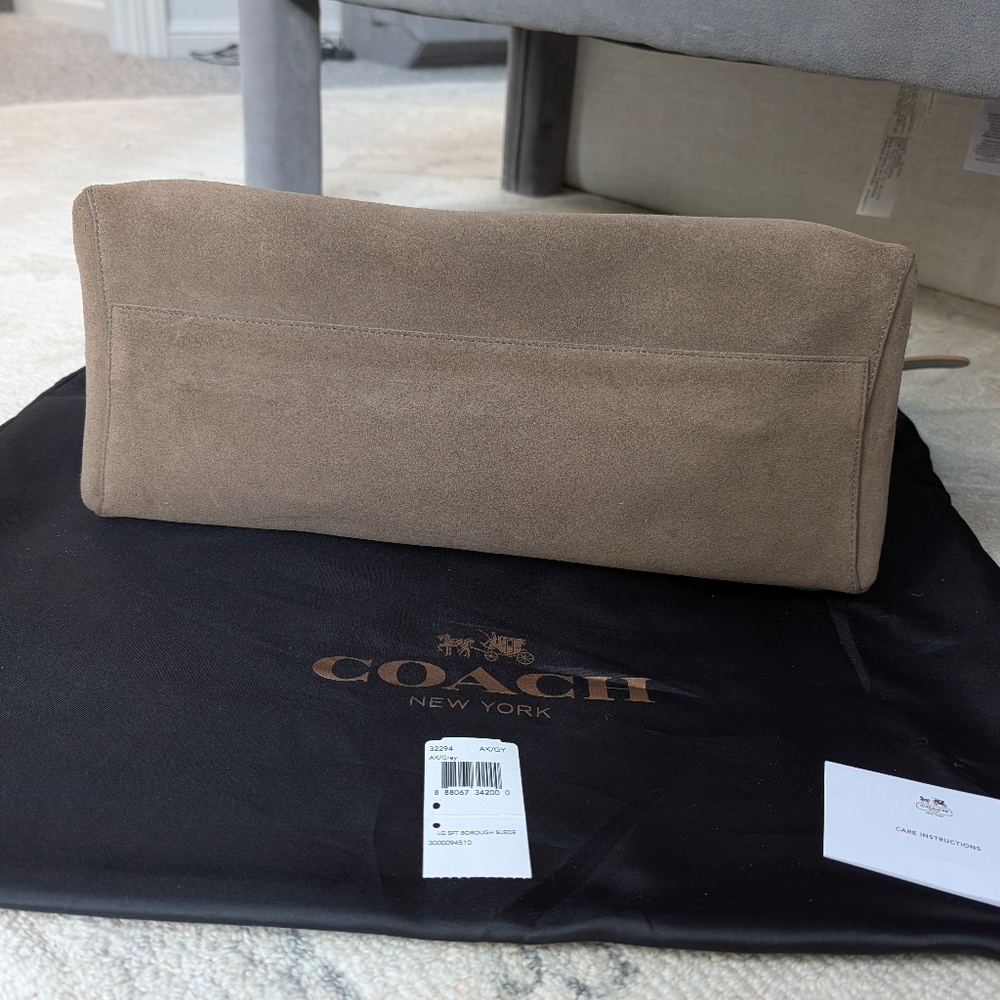 Coach Large Soft Borough Grey Suede - Picture 9 of 16